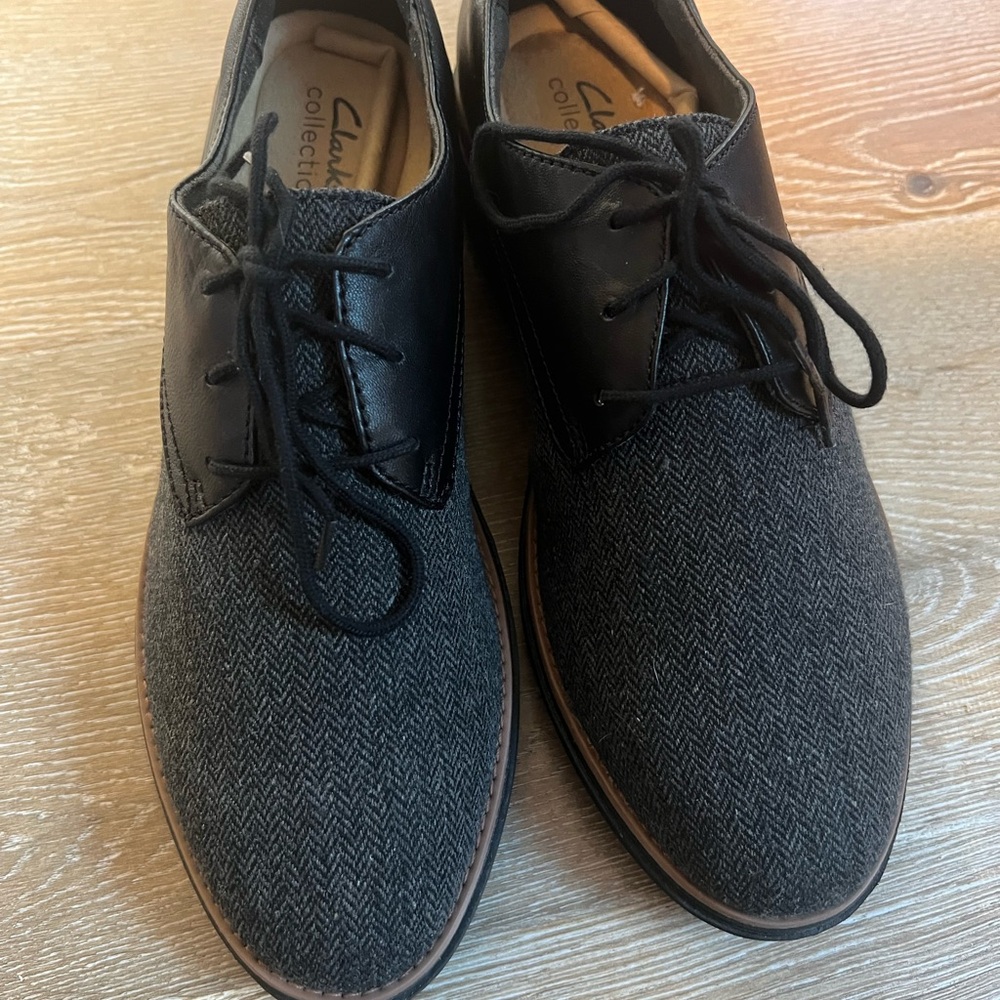 NEW in box💓, Women’s Clarks Black and Gray Oxford Shoes.